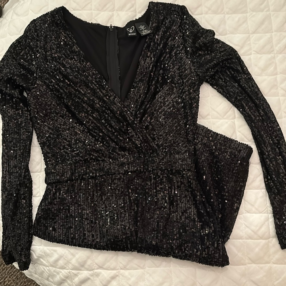 Black Holdiay Sequin Mini Dress Size S